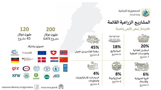 وزارة الزراعة تكشف بالأرقام 320 مليون دولار لدعم القطاع الزراعي في لبنان