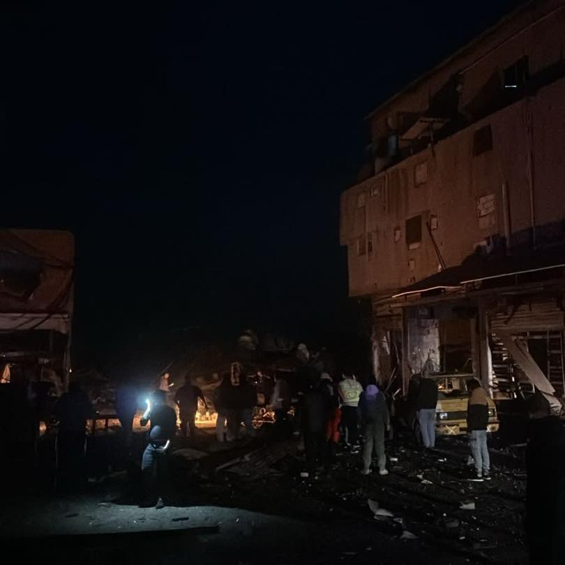 غارة عند المدينة الصناعية في سينيق