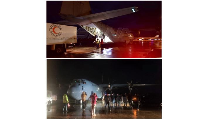 طائرتان عراقيتان في دمشق محملتان مساعدات إنسانية لمتضرري الزلزال