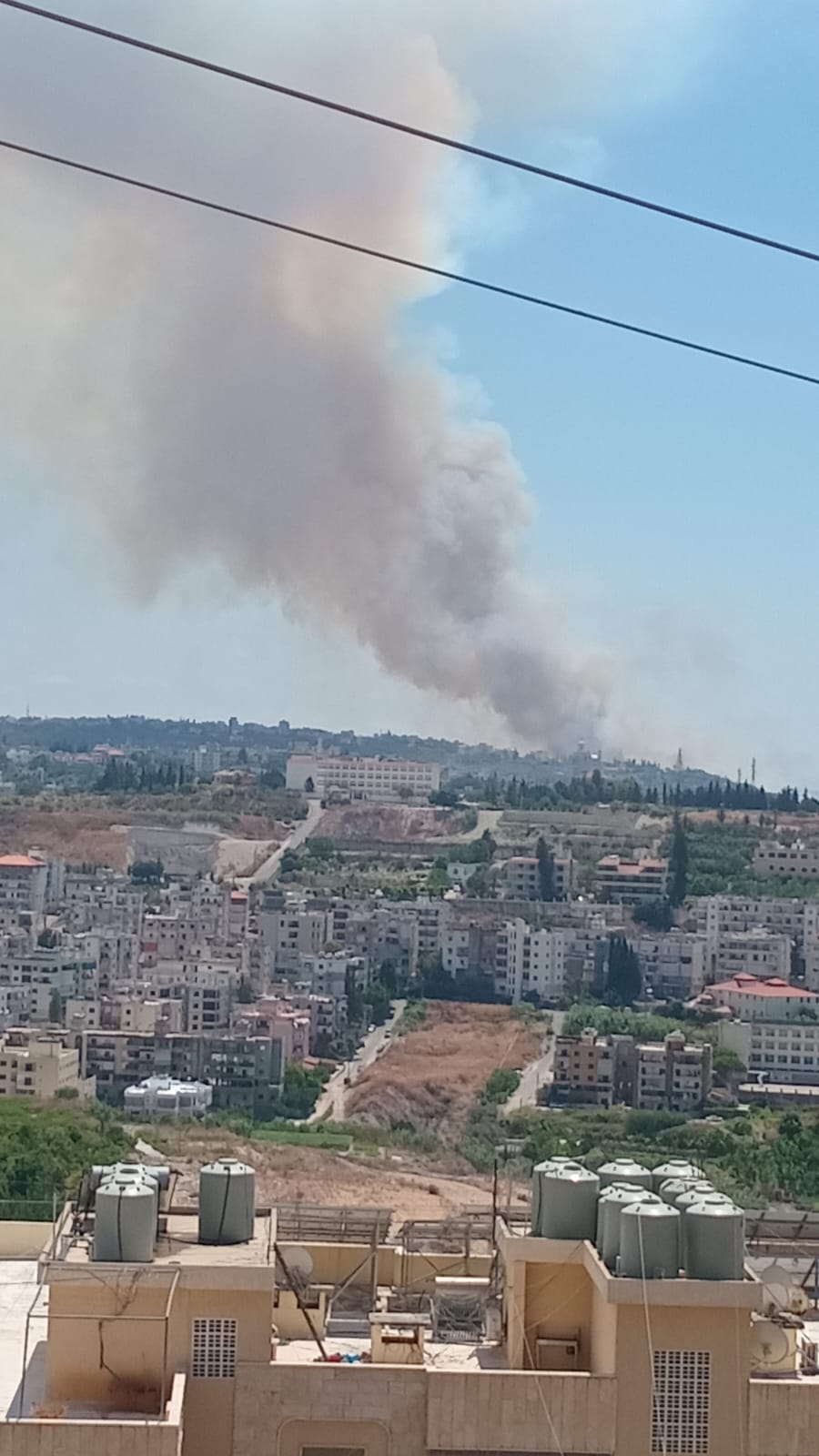 اندلع حريق كبير بين الغازية ومغدوشة