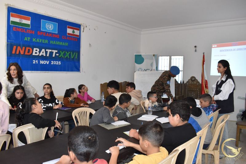 اختتام دورة التخاطب بالإنجليزية التي نفّذتها الكتيبة الهندية في مركز جمعية الوعي والمواساة الخيرية في كفرحمام