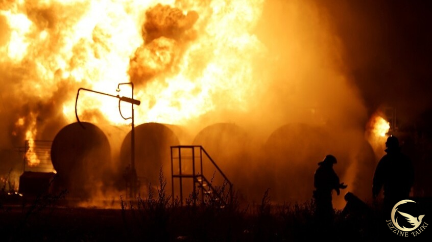 حريق في أحد الابنية على اوتوستراد الغازية والدفاع المدني يعمل على إخماده