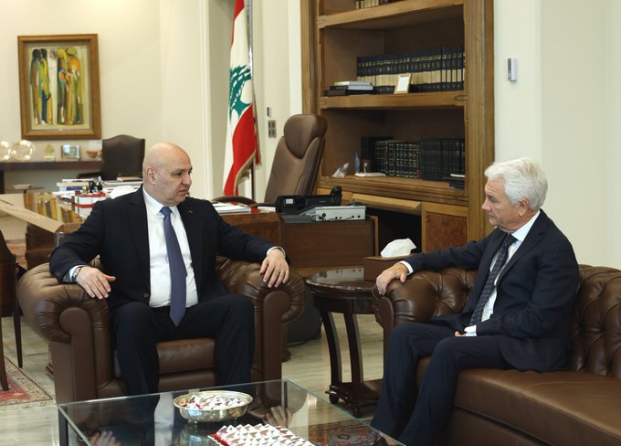 السفير الإيطالي لعون: نؤيد موقفكم الأخير ونسعى لوقف الاعتداءات الاسرائيلية في أسرع وقت ممكن