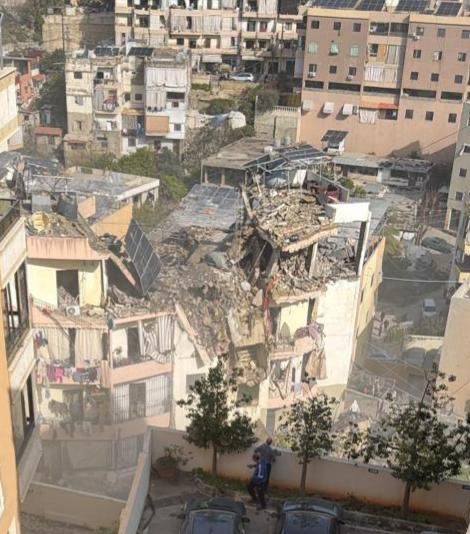 الشقة المستهدفة في الفوار المية ومية في صيدا