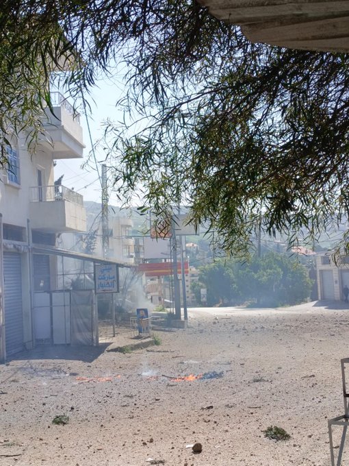 غارة استهدفت محطة الامانة للمحروقات على جادة نبيه بري - مفرق حي المسلخ في النبطية