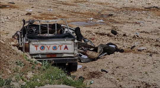 شهيدان في استهداف بيك اب على طريق حاصبيا راشيا محلة زمريا