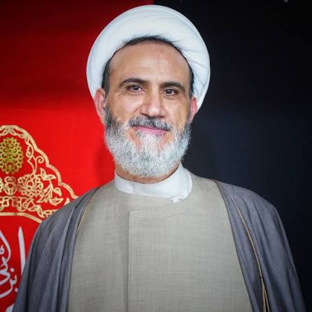 الشيخ محمد سبيتي شهيدا برفقة الشيخ صادق النابلسي في مجمع الزهراء في صيدا