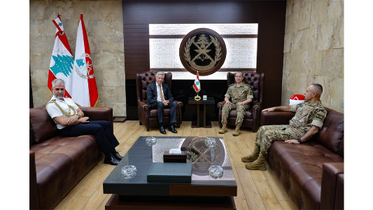 قائد الجيش عرض مع السفير الألماني ونائب رئيس أركان الدفاع البريطاني مرحلة ما بعد 